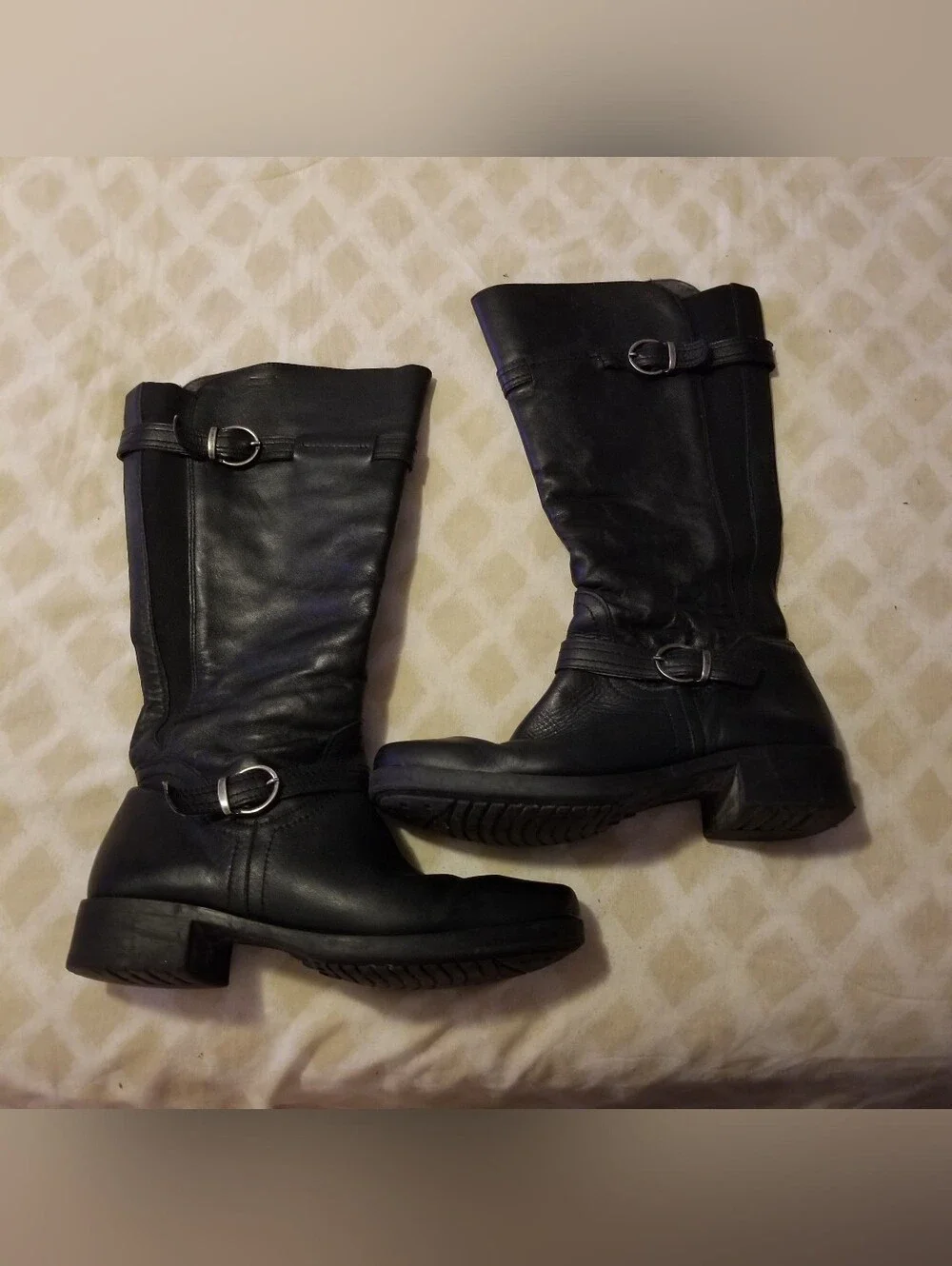 Andrea 10 Sleek Black Over-the-Knee Leather Riding Boots With Side Zipper